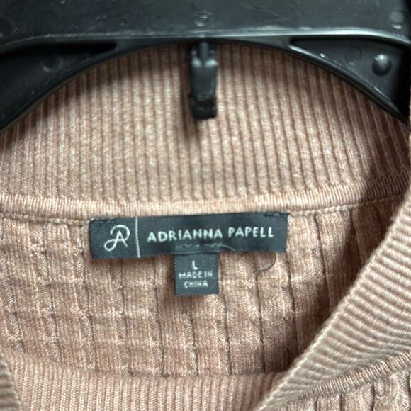 ADRIANA Papeil Women's Rose Pullover Puff Sleeve Sweater Size Large NEW - Picture 2 of 5
